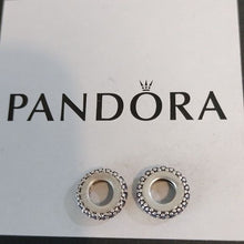 Load image into Gallery viewer, Pandora Sterling Silver Blue Pave Sparkle Spacer Charms, 791359ncb, set of 2