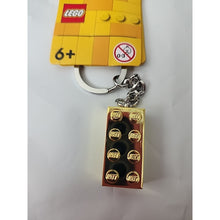 Load image into Gallery viewer, LEGO Classic 2 x 4 Brick Metallic Gold Keychain 850808