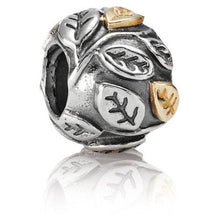 Load image into Gallery viewer, Pandora Retired Sterling Silver Tree of Life Bead with 14K Gold Leaves - 790429