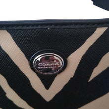 Load image into Gallery viewer, Coach F52532 Peyton Zebra Top Handle Tote, SV/Black