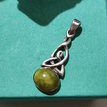 Load image into Gallery viewer, Sterling Silver Celtic Knot Pendant w/ Connemara Marble