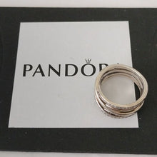 Load image into Gallery viewer, Pandora Sterling Silver Entwined Ring with Zirconia 190919cz, size 52