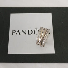 Load image into Gallery viewer, Pandora Sterling Silver Entwined Ring with Zirconia 190919cz, size 52