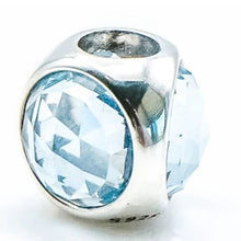Load image into Gallery viewer, Pandora Aqua Blue Radiant Droplet Charm Sterling Silver 792095NAB