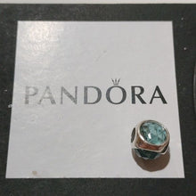 Load image into Gallery viewer, Pandora Aqua Blue Radiant Droplet Charm Sterling Silver 792095NAB