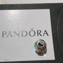 Load image into Gallery viewer, Pandora Aqua Blue Radiant Droplet Charm Sterling Silver 792095NAB