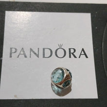 Load image into Gallery viewer, Pandora Aqua Blue Radiant Droplet Charm Sterling Silver 792095NAB