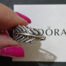 Load image into Gallery viewer, Pandora Sterling Silver Light as a Feather Ring- 190886CZ Size 56