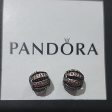 Load image into Gallery viewer, Pandora Sterling Silver Leading Lady Bead w/Salmon Zirconia 791115Czs, Set of 2