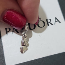 Load image into Gallery viewer, Pandora Retired Sterling Silver Best Friends Forever Dangle Charm 791949cz