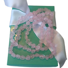 Load image into Gallery viewer, Vintage Handknotted Cubic Rose Quartz Necklace, 30"