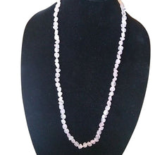 Load image into Gallery viewer, Vintage Handknotted Cubic Rose Quartz Necklace, 30"