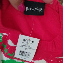 Load image into Gallery viewer, Rick & Morty Merry Rickmas Sweater, Red, size Small / Medium