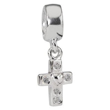 Load image into Gallery viewer, Pandora Cross Dangle Charm with Clear CZs 790355CZ