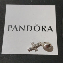 Load image into Gallery viewer, Pandora Cross Dangle Charm with Clear CZs 790355CZ