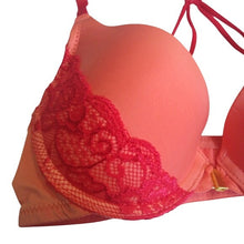 Load image into Gallery viewer, Tart Noir Collections Split X Strap Lacy Bra, Sherbert Fantasy, 36B