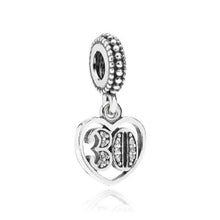 Load image into Gallery viewer, Pandora Sterling Silver 30 Years of Love Dangle Charm w/ Zirconia - 791287cz
