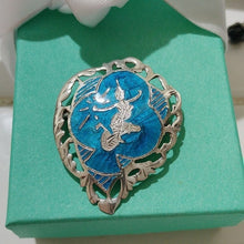 Load image into Gallery viewer, Vintage Sterling Silver Niello Blue Enamel Brooch Thai Mekkala God…