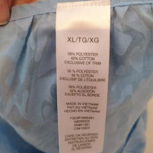 Load image into Gallery viewer, Women's Sheer Floral Burnout Blouse, Blue, Size XL