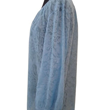 Load image into Gallery viewer, Women's Sheer Floral Burnout Blouse, Blue, Size XL