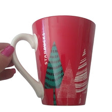 Load image into Gallery viewer, Starbucks Red Modern Christmas Trees Mug, 13.8 oz