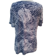 Load image into Gallery viewer, JM Collection Navy White Career Blouse Top, size Large
