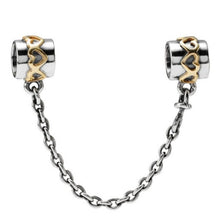 Load image into Gallery viewer, Pandora Sterling Silver with 14K Gold Two Tone Heart Safety Chain - 790307