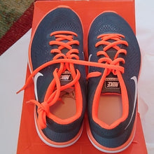 Load image into Gallery viewer, Nike Flex Running Athletic Shoes, 6Y, Dark Grey/White/Total Orange