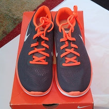 Load image into Gallery viewer, Nike Flex Running Athletic Shoes, 6Y, Dark Grey/White/Total Orange