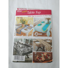 Load image into Gallery viewer, UNCUT Simplicity Table Top Accessories and Chair Pad Sewing Pattern 5530