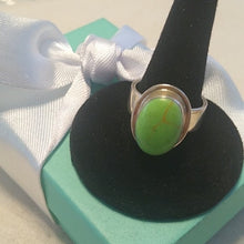 Load image into Gallery viewer, Sterling Silver Sonora Green Copper Turquoise Ring 925 Mexico, size 6.5