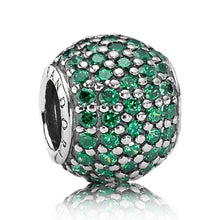 Load image into Gallery viewer, Pandora Sterling Silver Pave Lights Bead with Emerald Green Zirconia - 791051czn