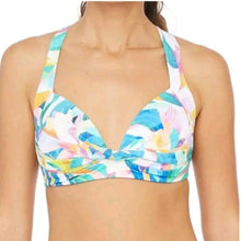 Load image into Gallery viewer, La Blanca Women's Keyhole Banded Push-Up Bra Bikini Top, Wild Tropics, size 8