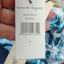 Load image into Gallery viewer, nanette lepore Priya Plunge Swimsuit, Lavender Trails, 10