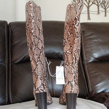 Load image into Gallery viewer, a new day Snakeskin print Brandee Knee High Heeled Fashion Boots, size 8