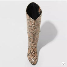 Load image into Gallery viewer, a new day Snakeskin print Brandee Knee High Heeled Fashion Boots, size 8