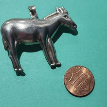 Load image into Gallery viewer, Large Sterling Silver Puffy Hollow Donkey Pendant