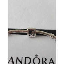 Load image into Gallery viewer, Pandora Sterling Silver 7" Snakechain Starter Bracelet w/ Letter J Charm 790323J