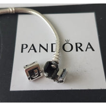 Load image into Gallery viewer, Pandora Sterling Silver 7" Snakechain Starter Bracelet w/ Letter J Charm 790323J