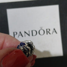 Load image into Gallery viewer, Pandora Sterling Silver Blue Pansy Charm w/Blue + White Enamel - 790777c02