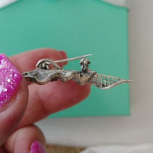 Load image into Gallery viewer, Art Deco 1930s Sterling Silver Brooch/Pendant with Marcasites