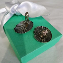 Load image into Gallery viewer, Vintage Sterling Silver Fluted Oval Clip-On Earrings with Marcasite
