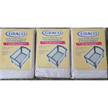 Load image into Gallery viewer, Graco Pack N Play Playard 27" x 39" fitted sheets Set Of 3, White