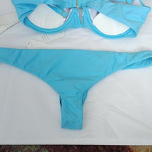 Load image into Gallery viewer, B. Swim Lili Underwire Bikini Top + Hawaiian Flip Bottom, Sky Blue, Medium