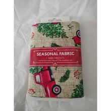 Load image into Gallery viewer, David Textiles 1-Yard Cotton Vintage Red Christmas Trucks Precut Fabric NEW