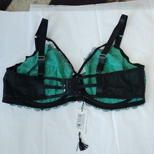 Load image into Gallery viewer, Playful Promises Mia Black + Jade deco embroidery Balconette Bra, 40G