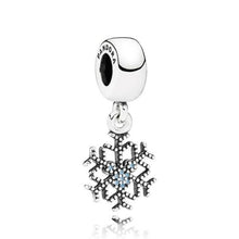 Load image into Gallery viewer, Pandora Ster Silver Mickey's Sparkling Snowflake Winter Disney Dangle 791467cfl