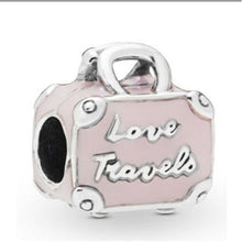 Load image into Gallery viewer, Pandora Sterling Silver Travel Suitcase Bag Charm with Pink Enamel - 798063EN124