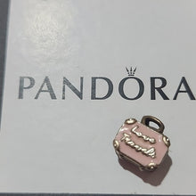 Load image into Gallery viewer, Pandora Sterling Silver Travel Suitcase Bag Charm with Pink Enamel - 798063EN124