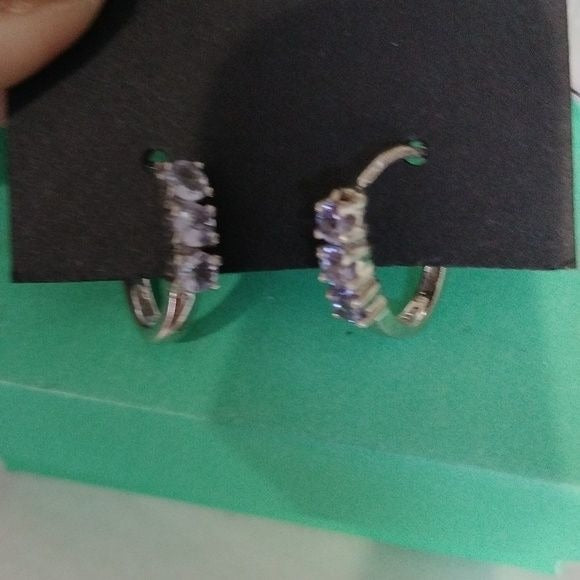 Sterling Silver+ Iolite Small Hoop Earrings